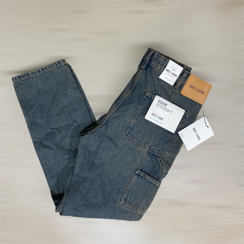 Only & Sons Rooted In Denmark Button Fly Edge Straight Jeans Denim 29 X 32 - NWT